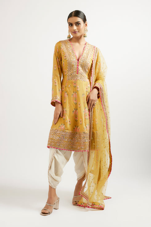 Ekta AG Dhoti Set - Mustard